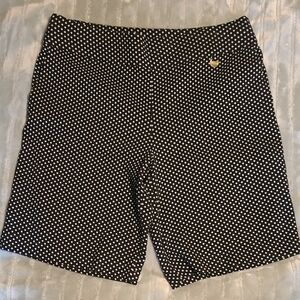 Ellen Tracy Black and White Polka Dot PullOn Bermuda Short